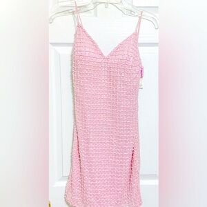 Intrigue by Blush. Pink Beaded Dress. Size 6 but fits like a 2. Perfect for HOCO